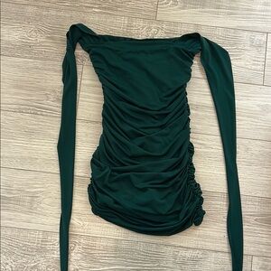 Elegant Green Off-Shoulder Dress